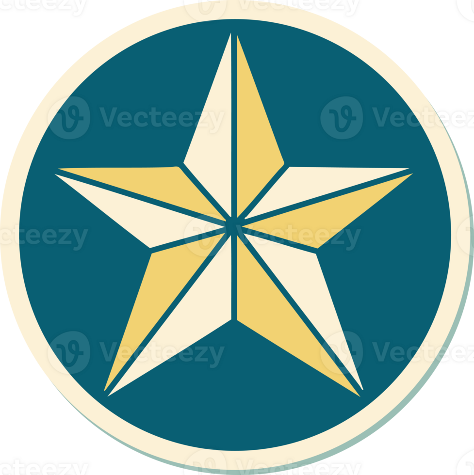 tattoo style sticker of a star png