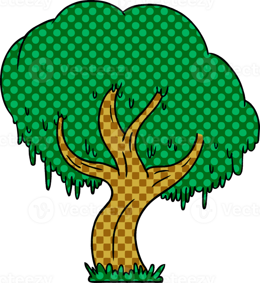 cartoon doodle of a green tree png