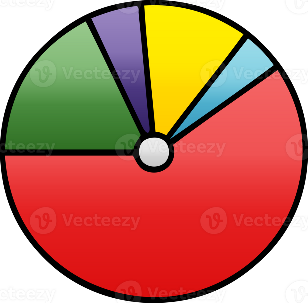 gradient shaded cartoon pie chart png