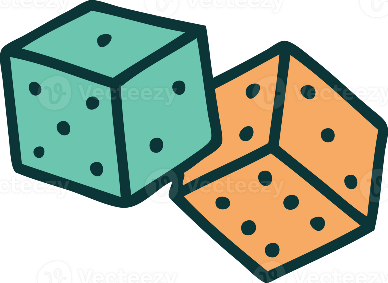 tattoo style icon of lucky dice png
