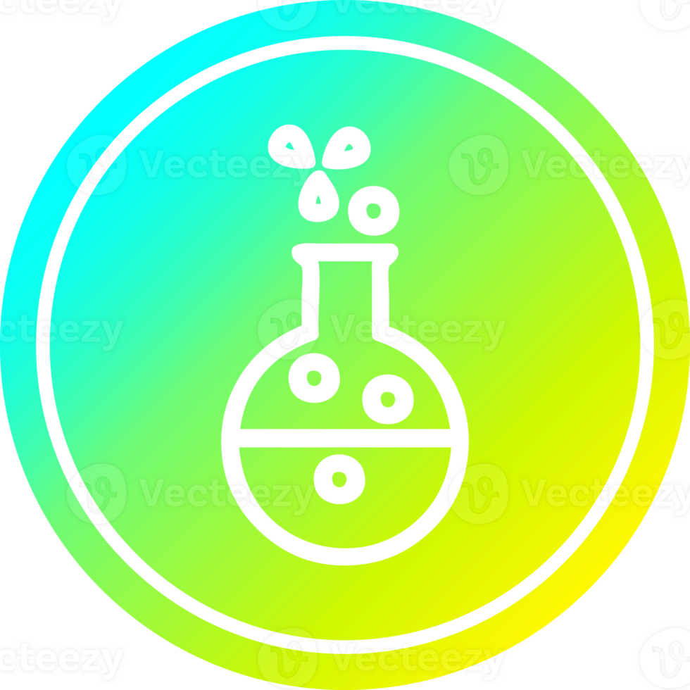 science experiment circular in cold gradient spectrum png