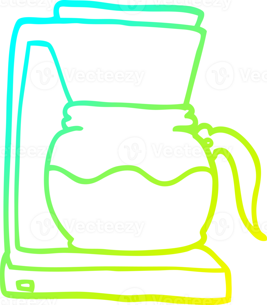 cold gradient line drawing cartoon coffee machine png