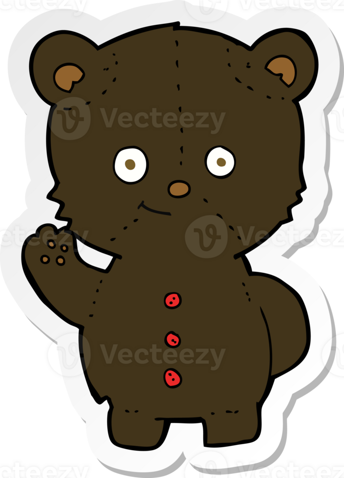 adesivo de um filhote de urso preto de desenho animado png