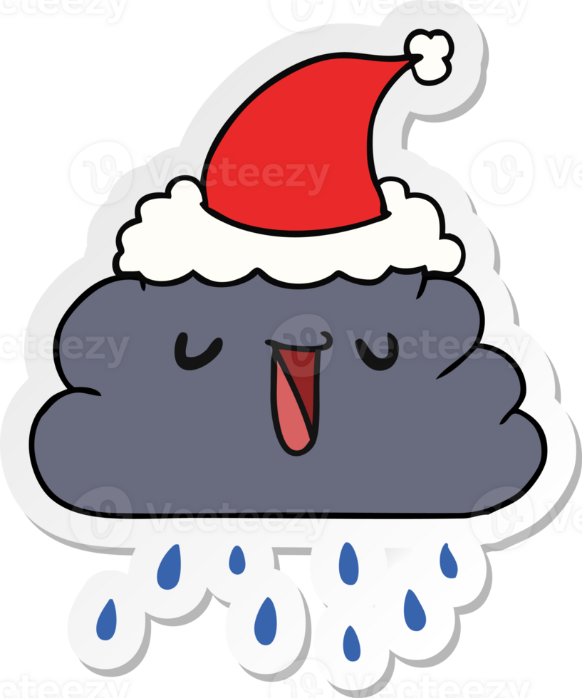 christmas sticker cartoon kawaii rain cloud png