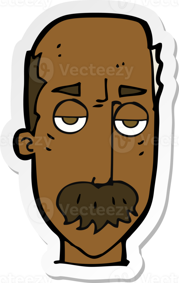 sticker of a cartoon bored old man png