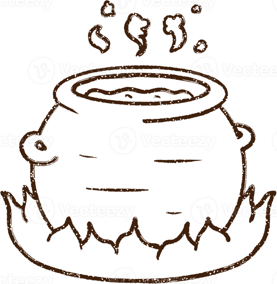 Bubbling Cauldron Charcoal Drawing png