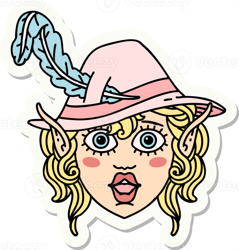 elf bard character face sticker png