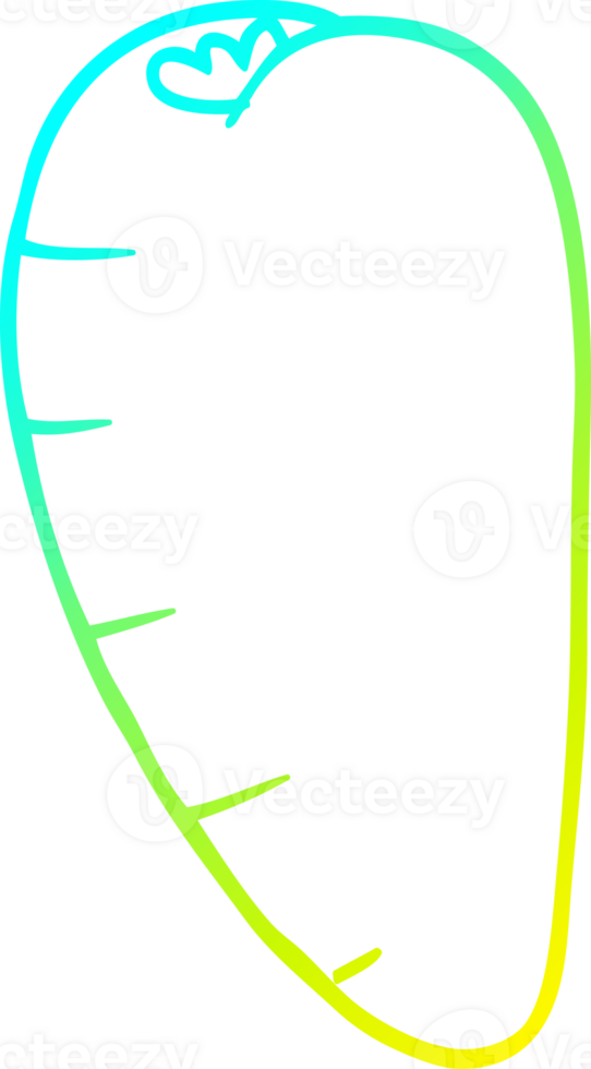 cold gradient line drawing cartoon root vegetable png