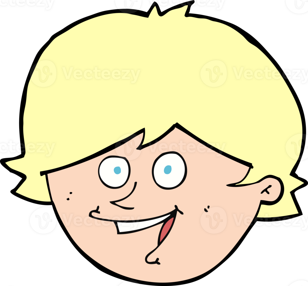 cartoon happy boy face png