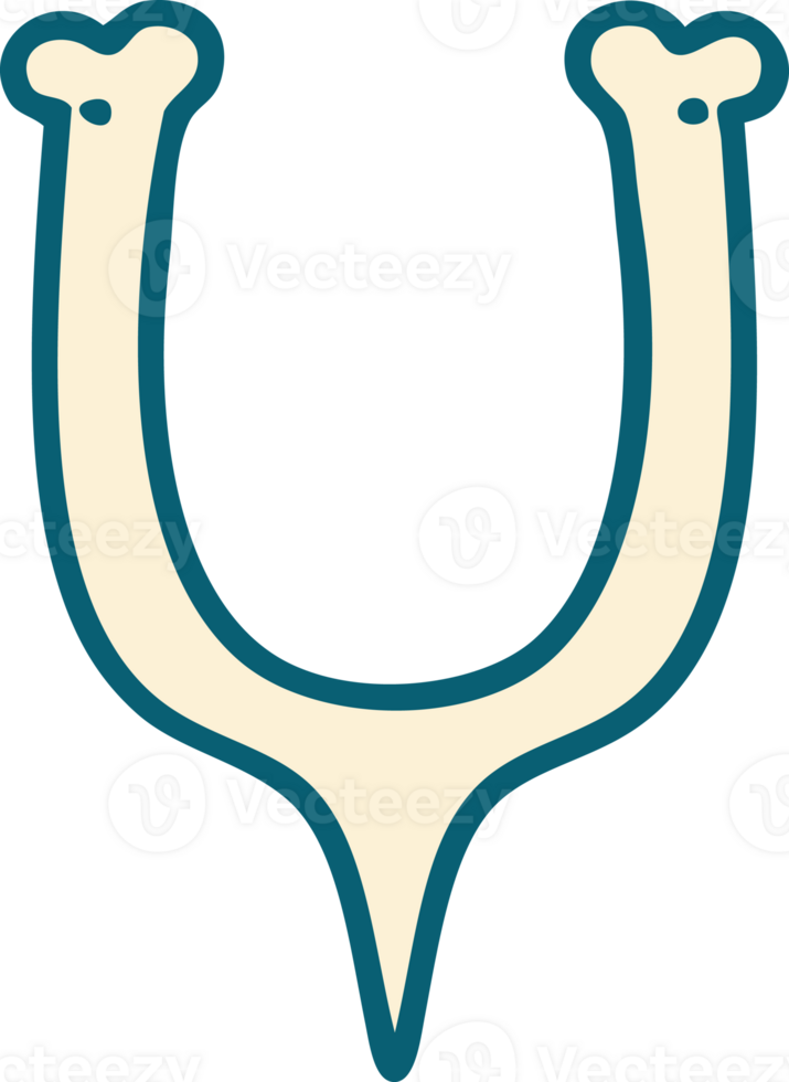 icône de style tatouage d'un os de souhait png
