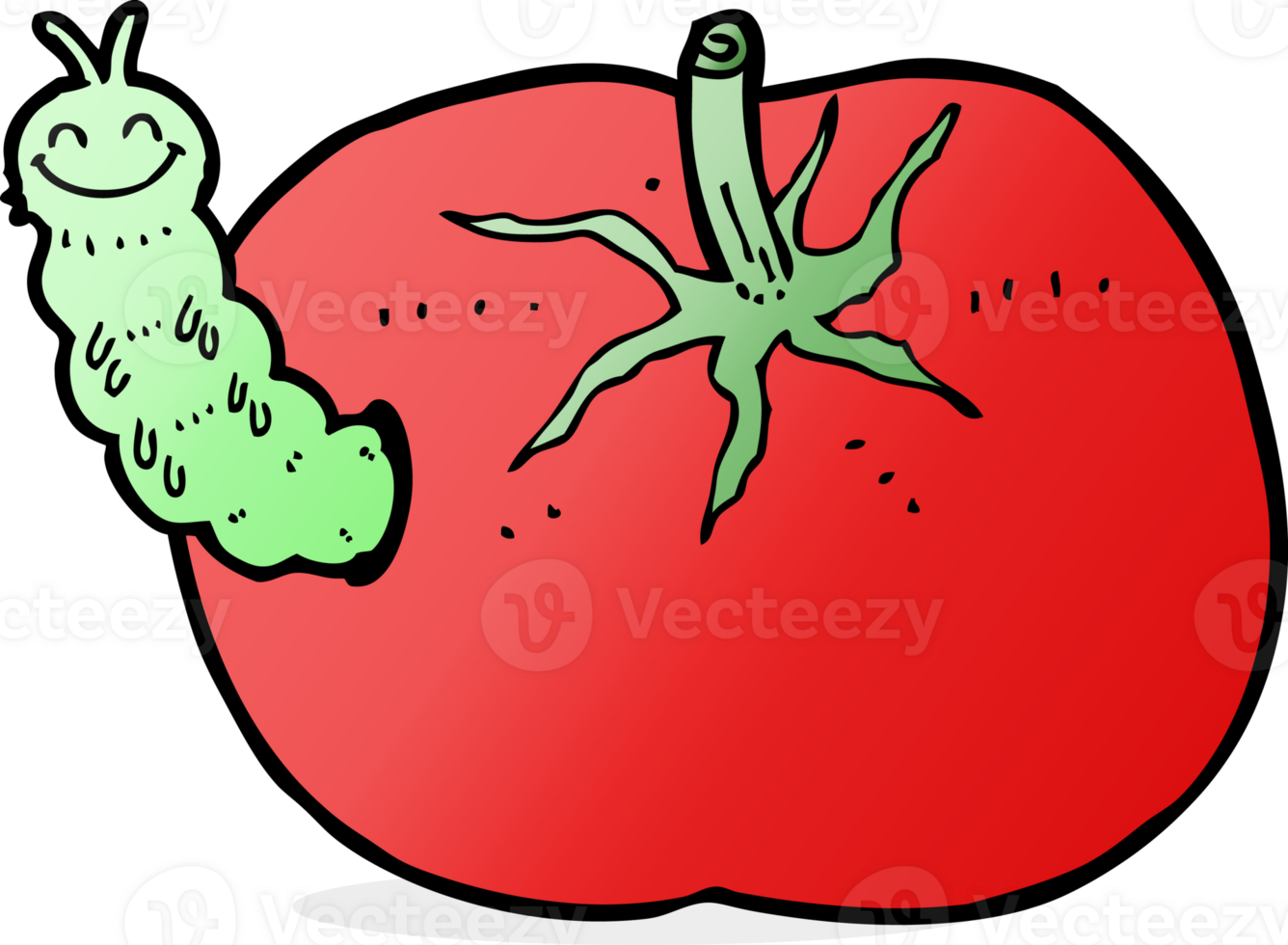 cartoon tomato with bug png