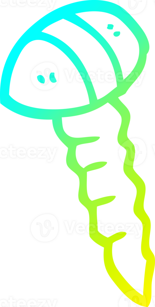 cold gradient line drawing cartoon screw png