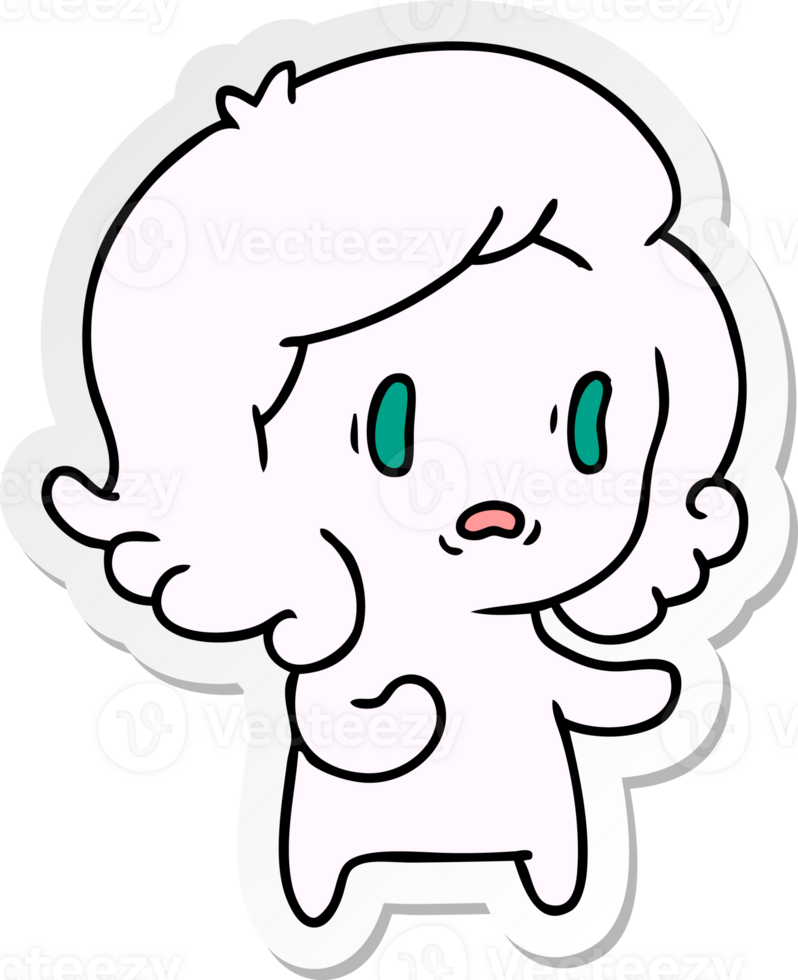 sticker cartoon of kawaii scary ghost png