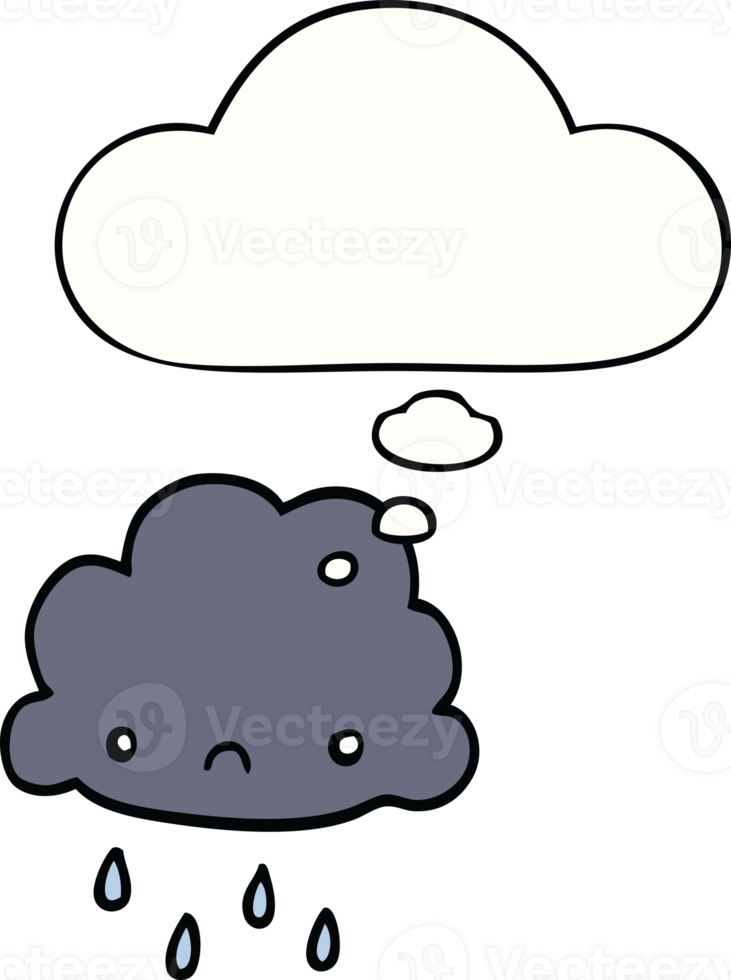 cartoon storm cloud and thought bubble png