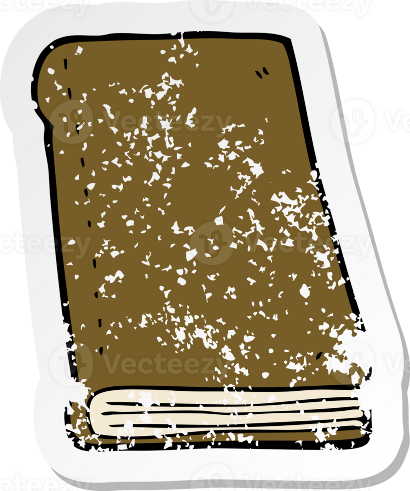 retro distressed sticker of a cartoon book png