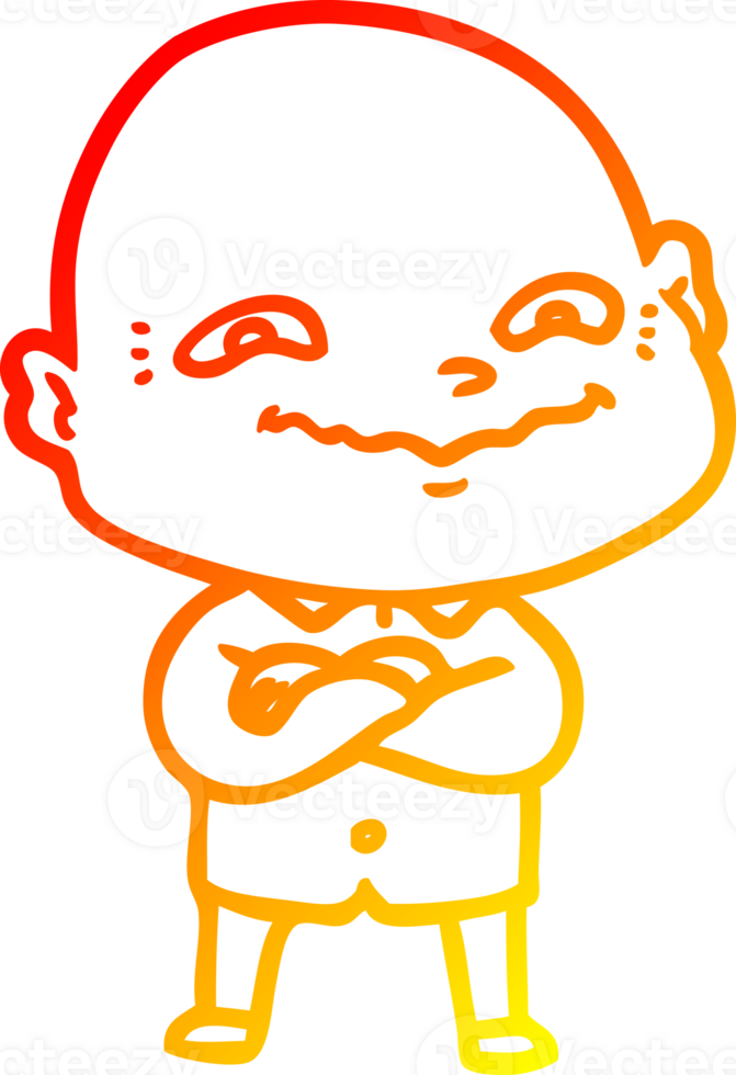 warm gradient line drawing cartoon creepy guy png