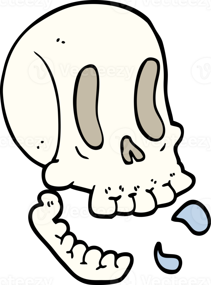 funny cartoon doodle skull png