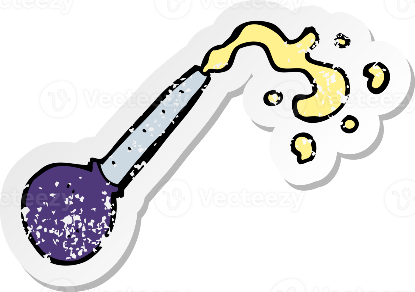 retro distressed sticker of a cartoon pipette png