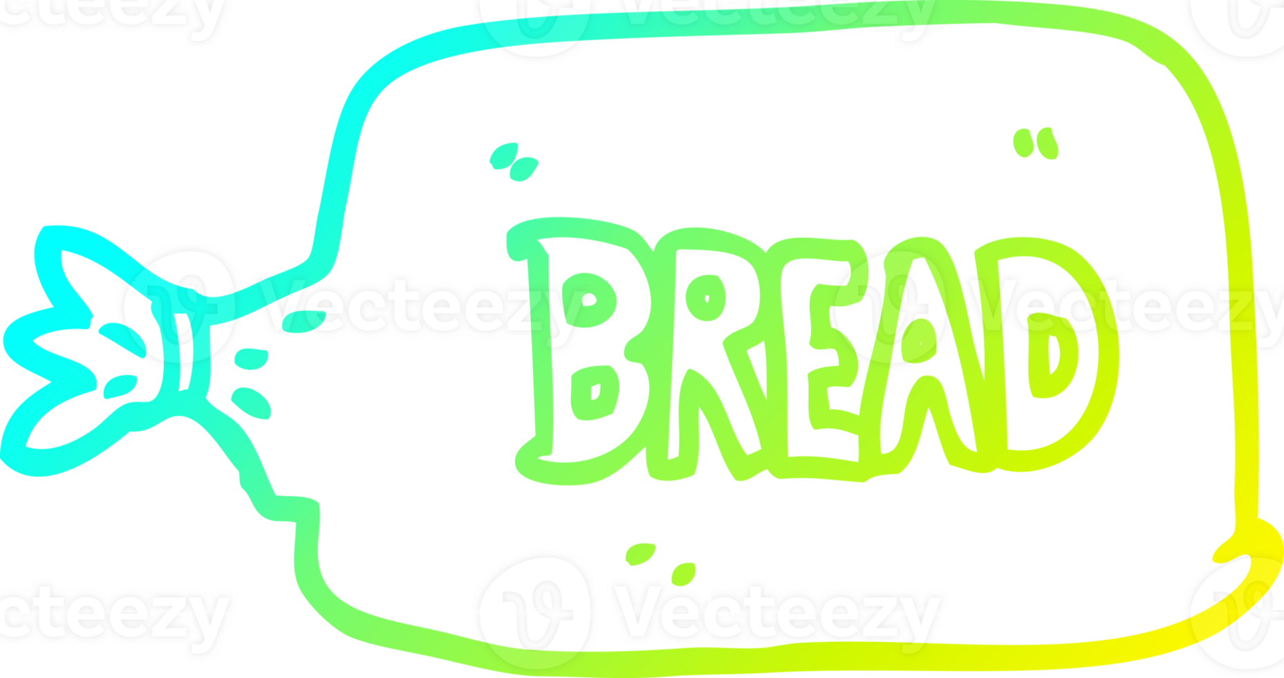 cold gradient line drawing cartoon bread in bag png