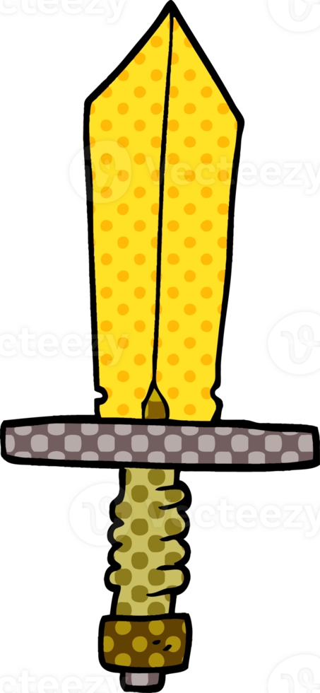 cartoon doodle of an old bronze sword png
