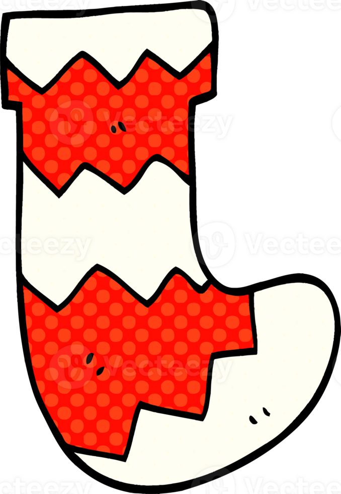 cartoon doodle christmas stocking png