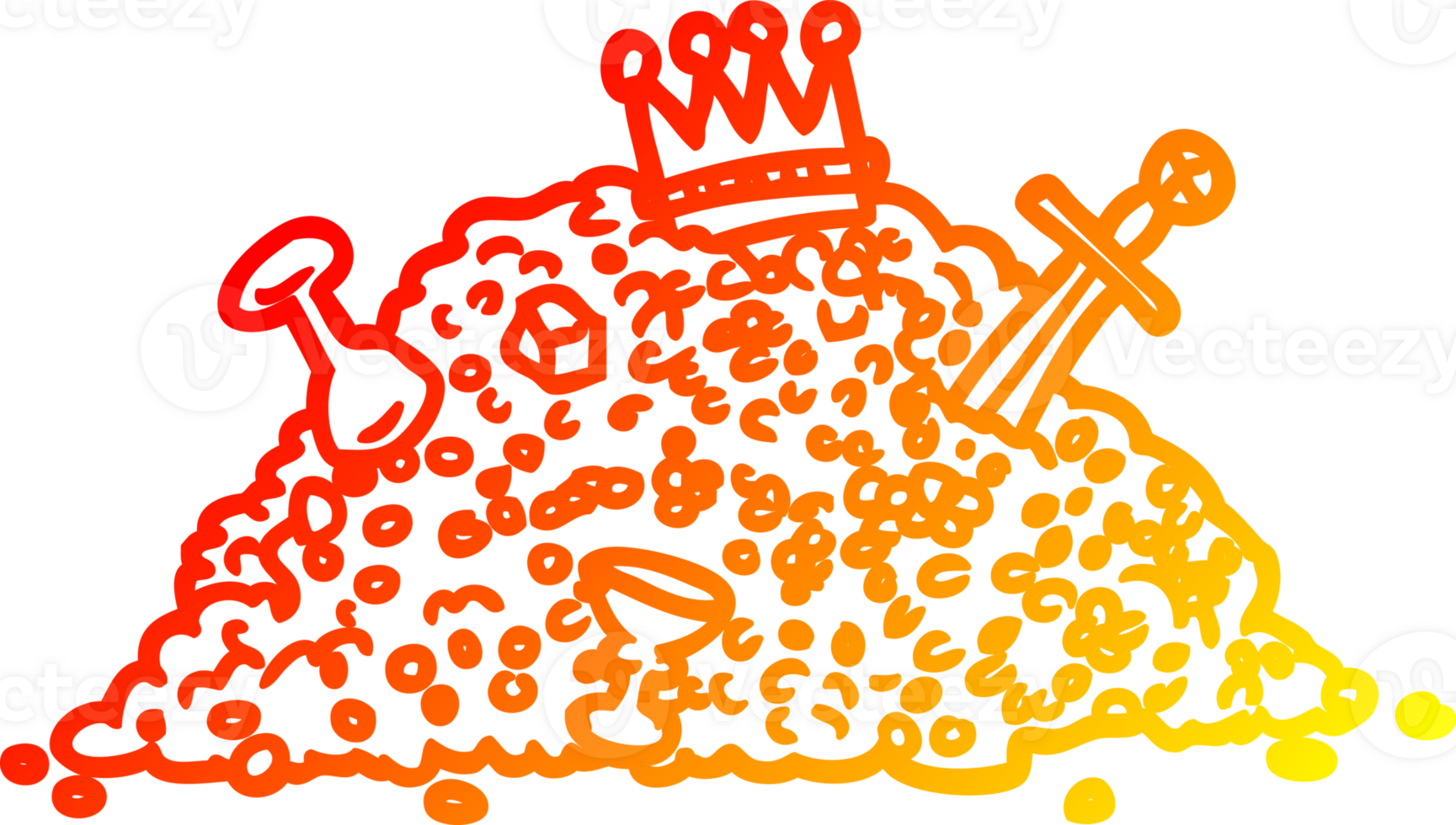 warm gradient line drawing ple of treasure png