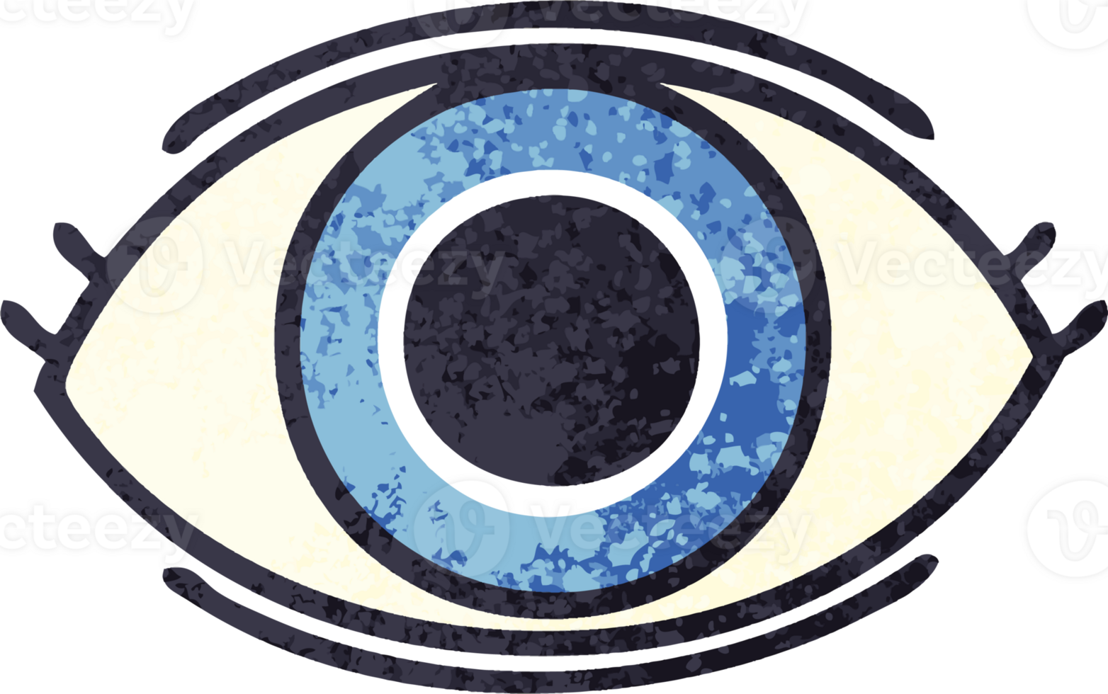 retro illustration style cartoon eye png