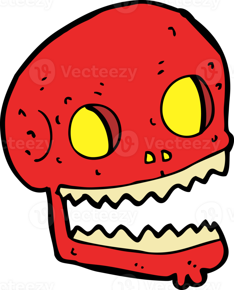 cartoon spooky skull png