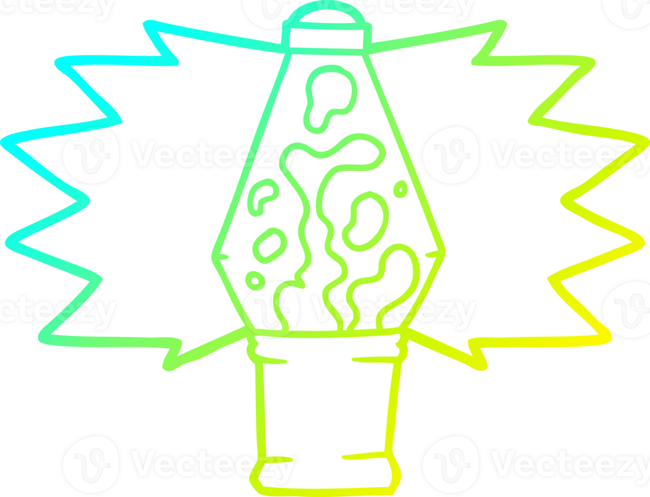 cold gradient line drawing cartoon lava lamp png
