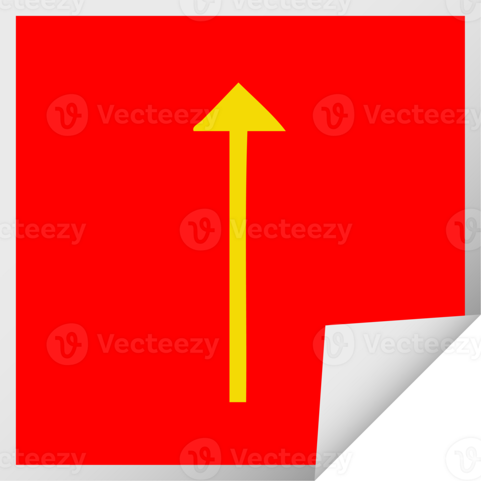 simbolo della freccia lunga del fumetto adesivo quadrato peeling png