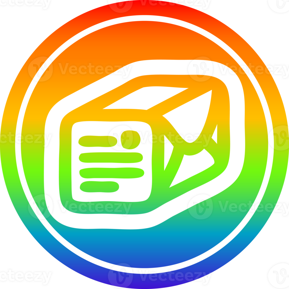 wrapped parcel circular in rainbow spectrum png