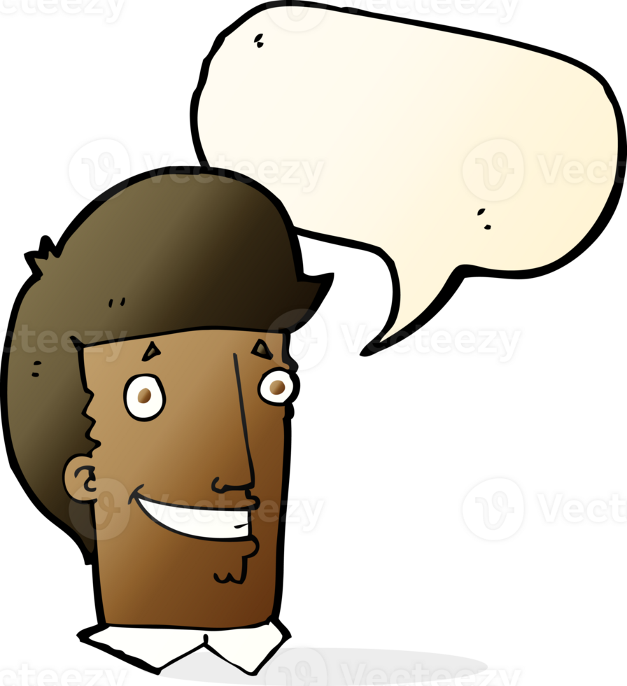 cartoon happy man with speech bubble png