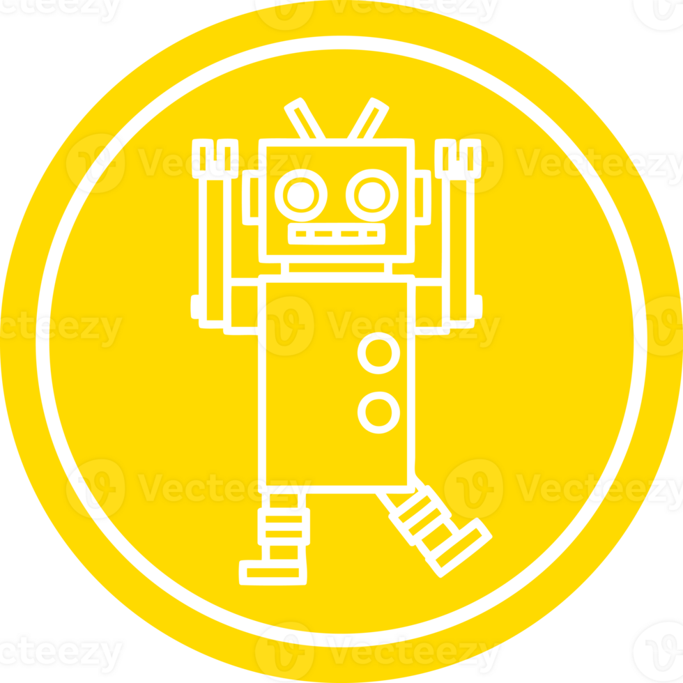 dancing robot circular icon png