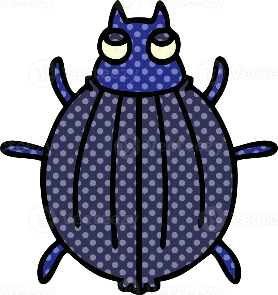 quirky comic book style cartoon beetle png