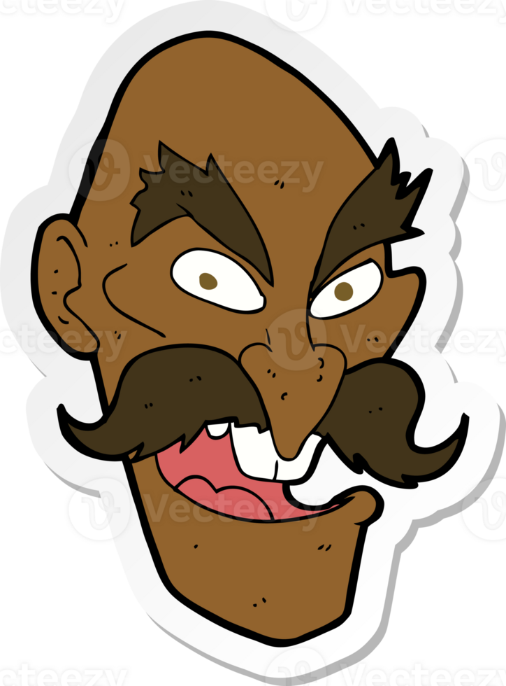 sticker of a cartoon evil old man face png