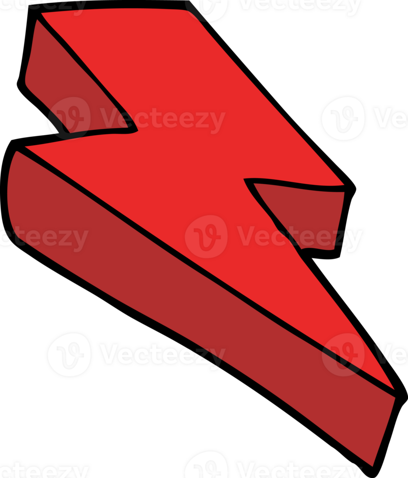 cartoon doodle thunder bolt png