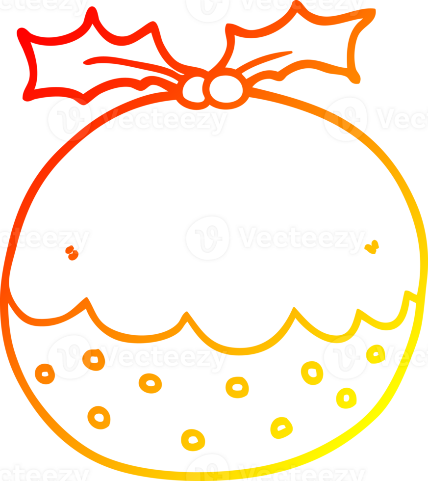 varm gradient linjeteckning tecknad julpudding png