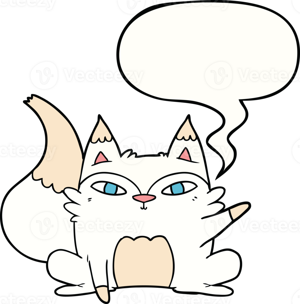 cartoon arctic fox and speech bubble png