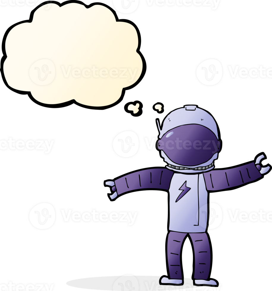 cartoon astronaut with thought bubble png