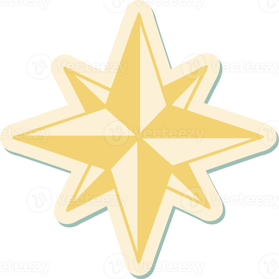 tattoo style sticker of a star png
