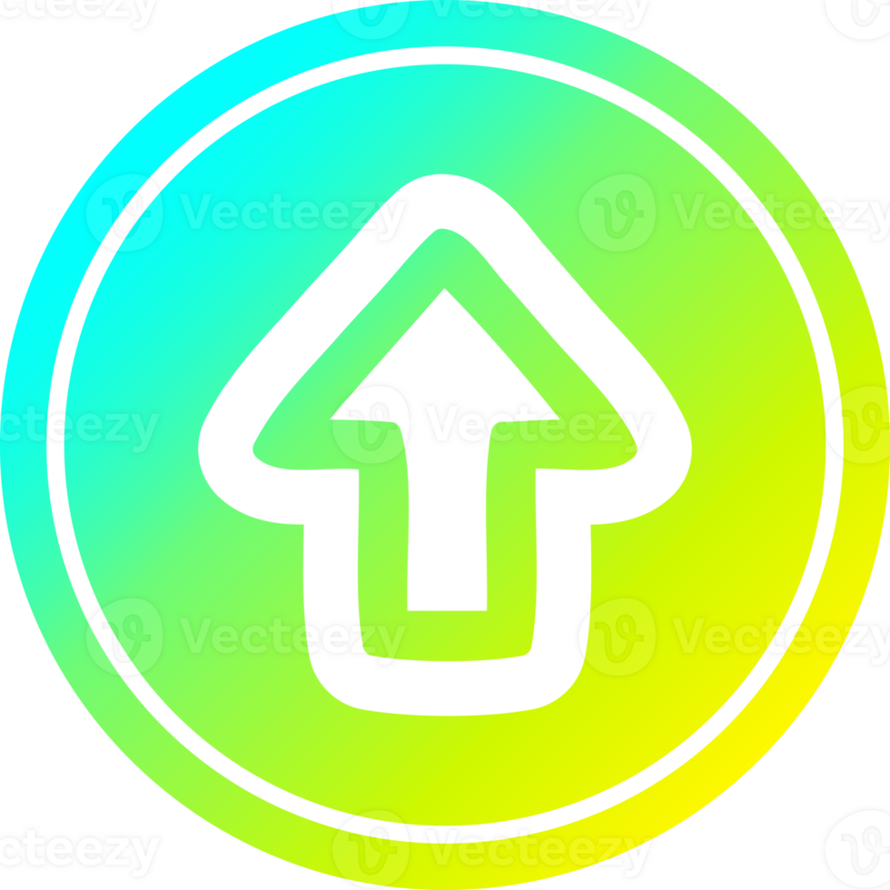 direction arrow circular in cold gradient spectrum png