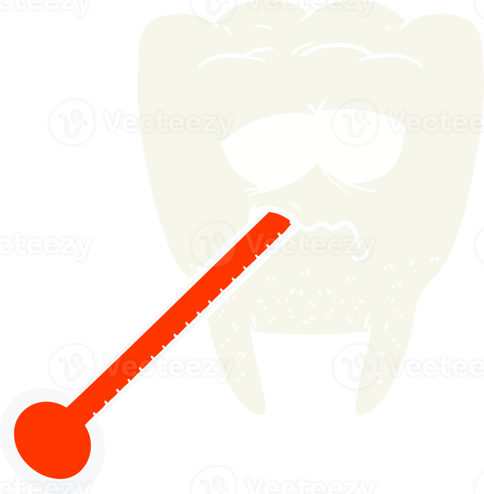 flat color style cartoon unhealthy tooth png