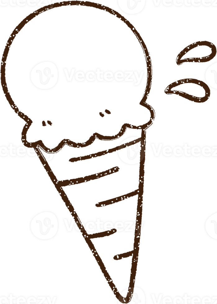 Ice Cream Charcoal Drawing png