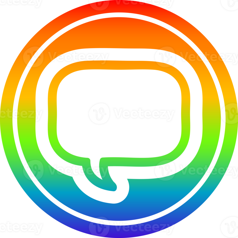 speech bubble circular in rainbow spectrum png