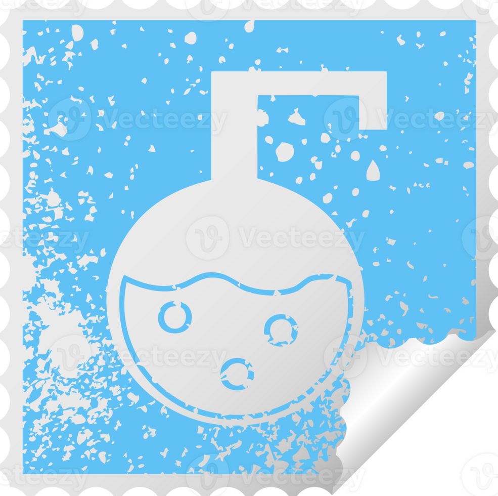 distressed square peeling sticker symbol science experiment png