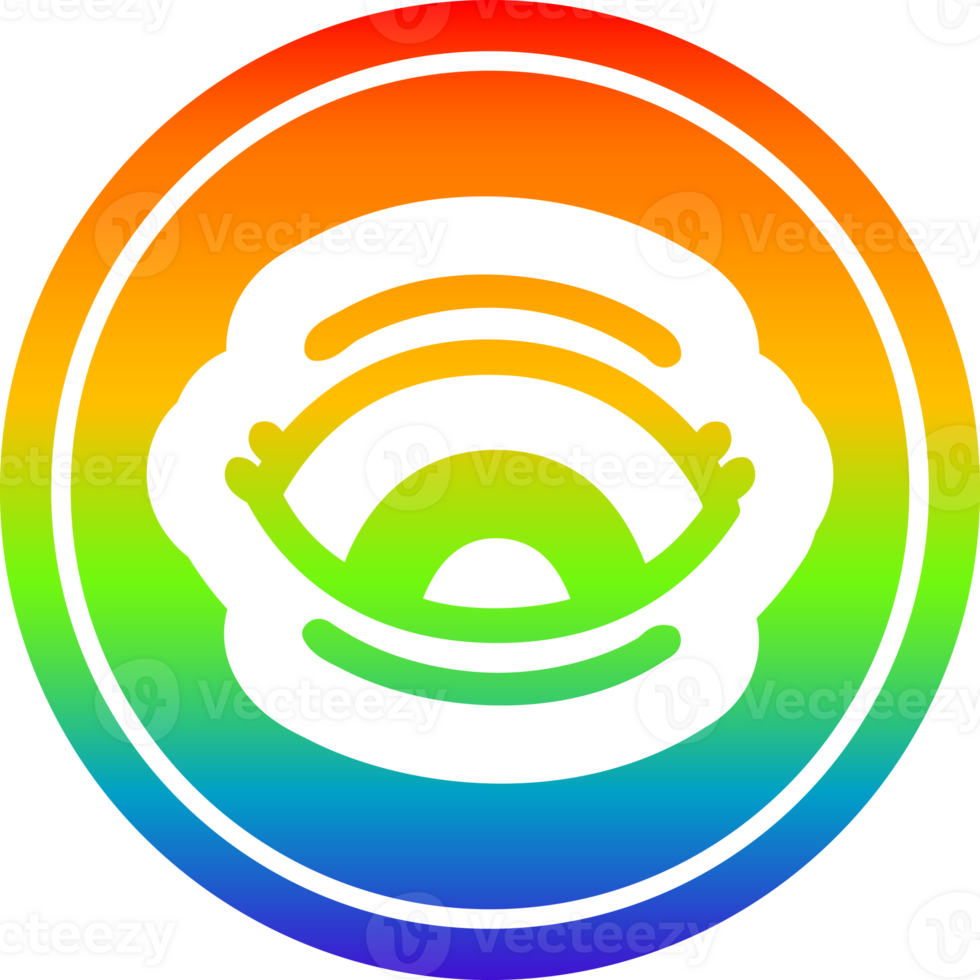 staring eye circular in rainbow spectrum png