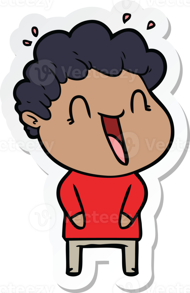 sticker of a cartoon happy man png