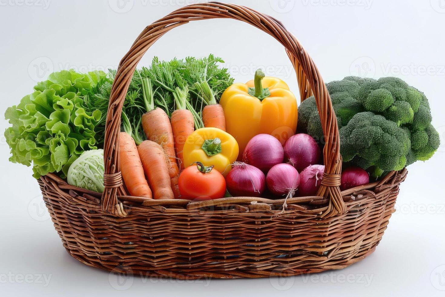 fresh vegetables product with basket professional advertising food photography photo