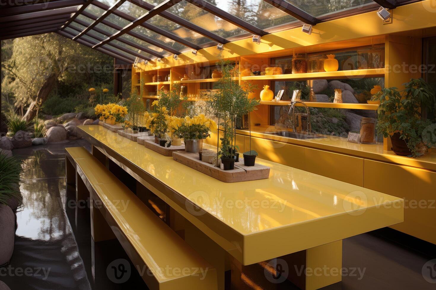 moderno amarillo cocina a hogar diseño ideas profesional publicidad fotografía foto