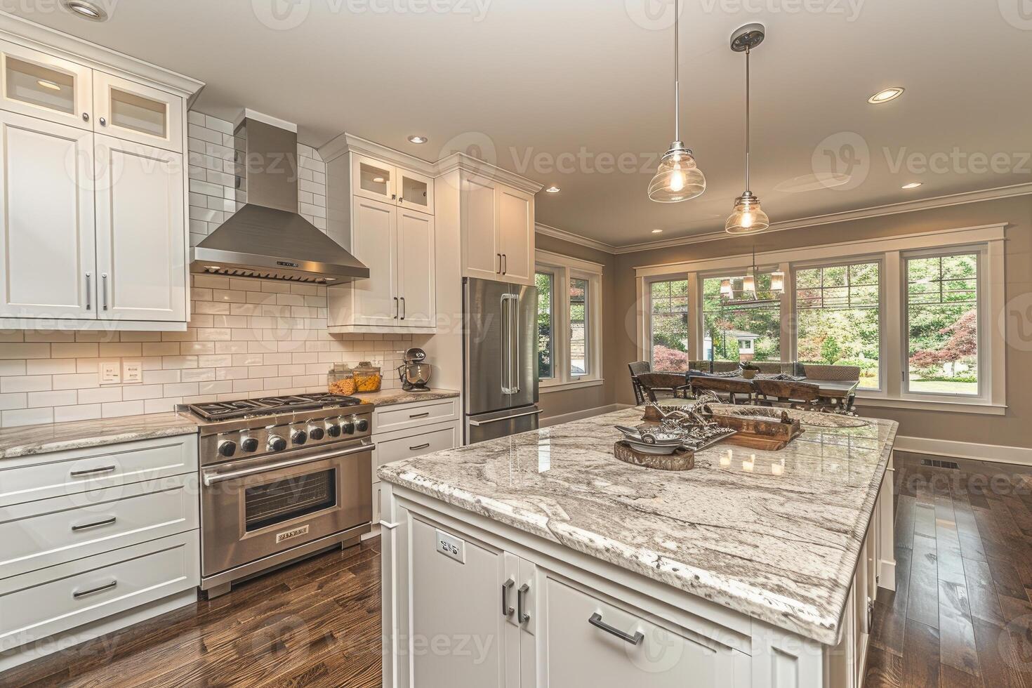 modern kitchen with playful patterns colors professional advertising photography photo